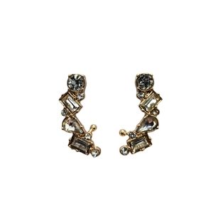 White House Black Market Goldtone Crystal Crawler Earrings